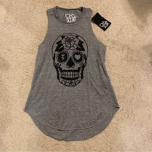 Chaser Sugar Skull Tank Top XS